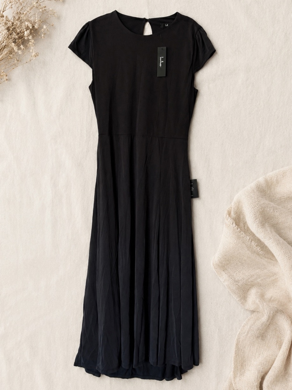 Lulu's Black Open Back Dress NWT